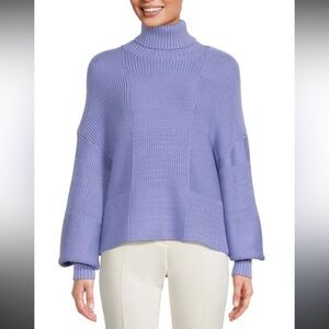 STAUD Benny Check Turtleneck Sweater (XL)